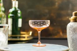 Rose Cocktail Glasses With Stars Design, Set of 4