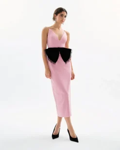 Rose Dress in Rose Quartz & Noir Multi
