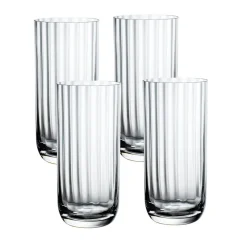 Rose Garden Champagne Coupe in Clear, Set of 4