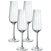 Rose Garden Flute Set in Clear, Set of 4