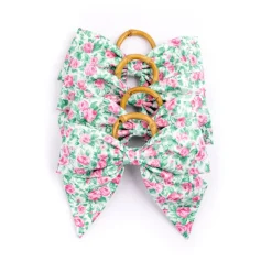 Rose Garden Napkin Rings in Green, Set of 4