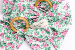 Rose Garden Napkin Rings in Green, Set of 4