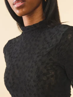 Rose Lace Bodysuit in Black
