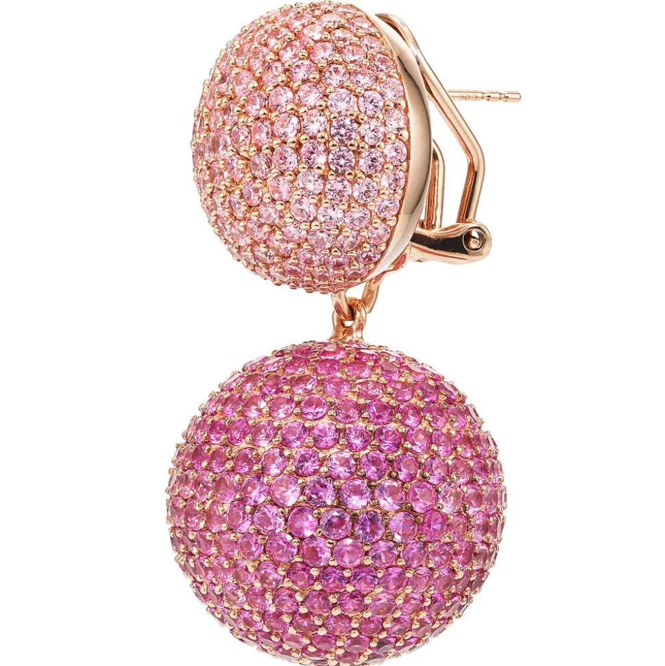 Rose Sapphire Bauble Earrings