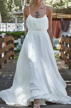 Rose Silk Chiffon Gown
