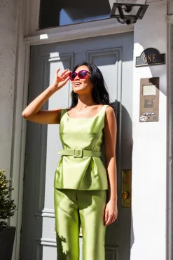 Rose Top in Palm Green