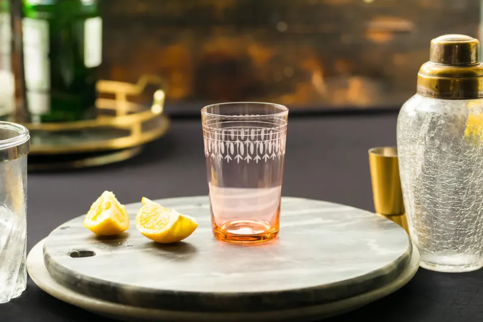 Rose Tumblers With Ovals Design, Set of 4