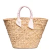 Rosie Woven Straw Ribbon-Handle Tote