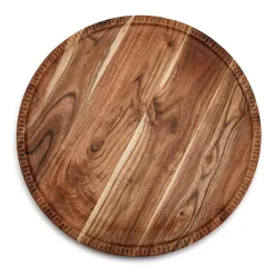 Rotating Lazy Susan Charcuterie with Hand-Etched Border
