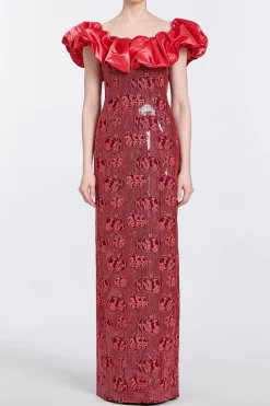 Rowan Sequin Embroidered Column Gown
