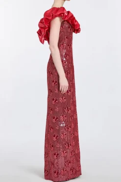 Rowan Sequin Embroidered Column Gown