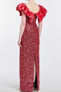 Rowan Sequin Embroidered Column Gown