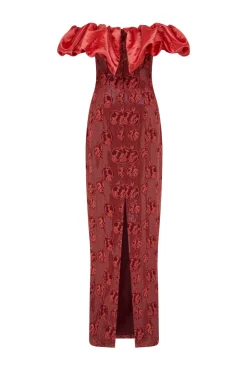 Rowan Sequin Embroidered Column Gown