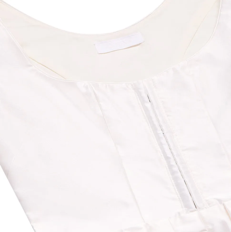 Roya Silk Taffeta Dress in White