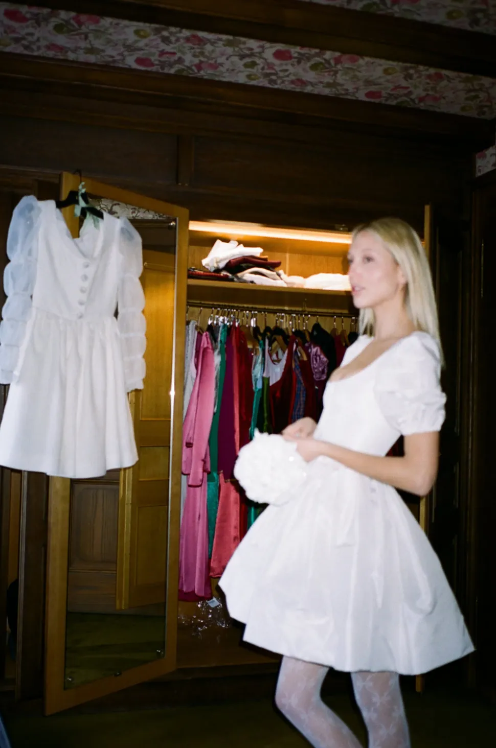 Roya Silk Taffeta Dress in White