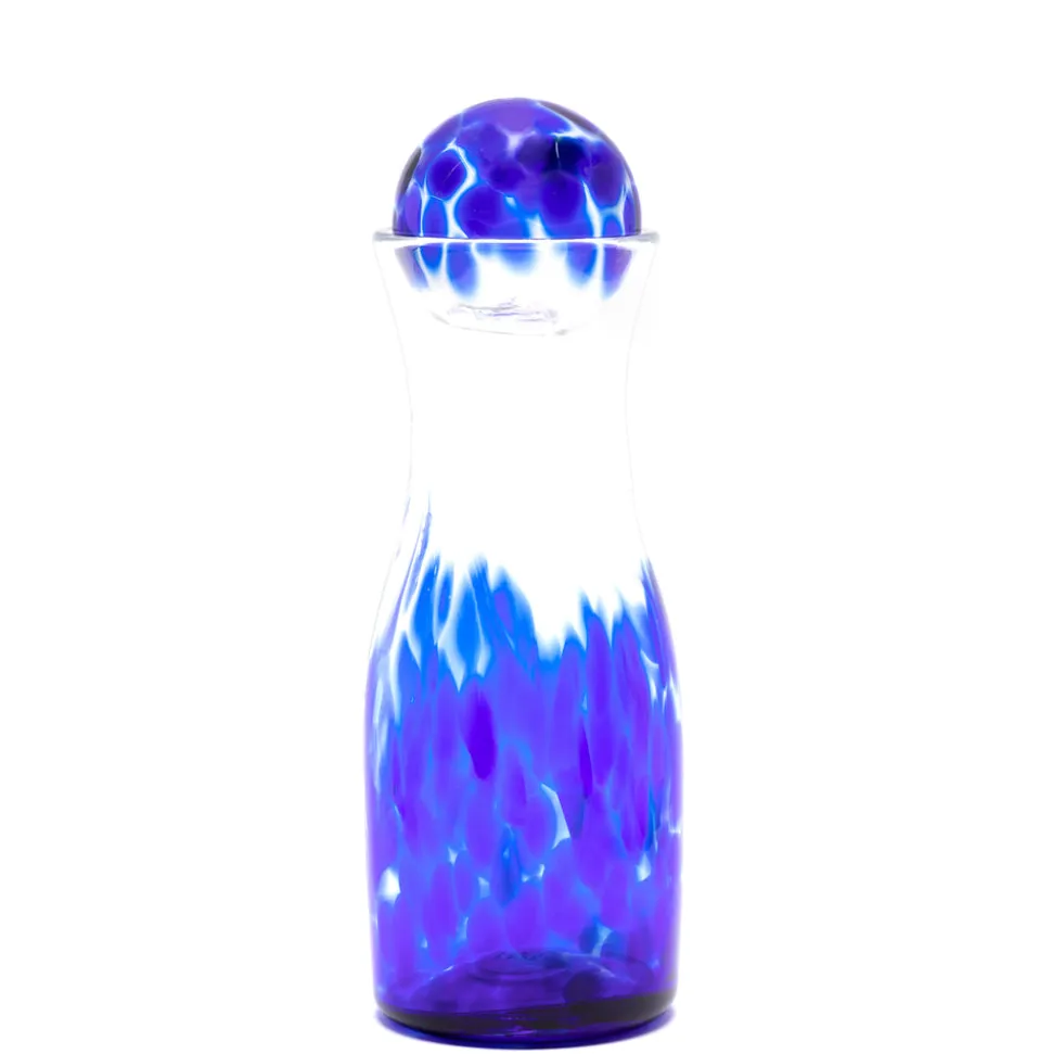 Royal Blue Transparent Spotted Carafe