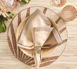 Royal Palm Placemat in Natural & Brown, Set of 4