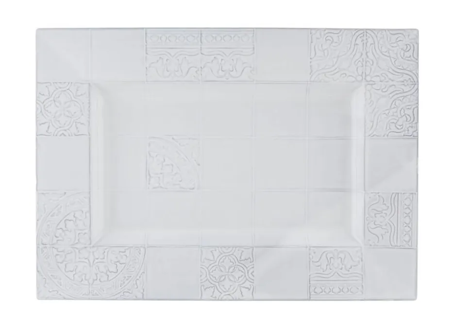 Rua Nova Tray in White Antique