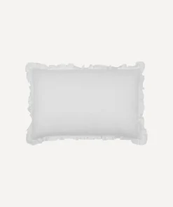 Ruffle Linen Cushion Cover in White