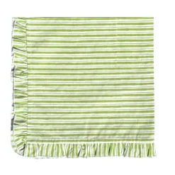 Ruffle Napkin in Green Stripes, Set of 4
