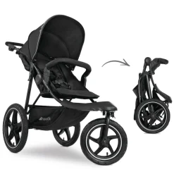 Runner 2 Compact Foldable Tricycle Jogger Buggy Stroller Pushchair with Height-Adjustable Handle