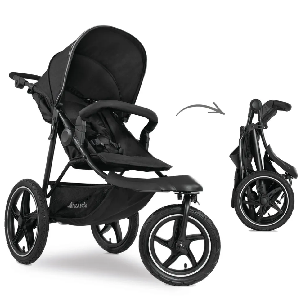 Runner 2 Compact Foldable Tricycle Jogger Buggy Stroller Pushchair with Height-Adjustable Handle