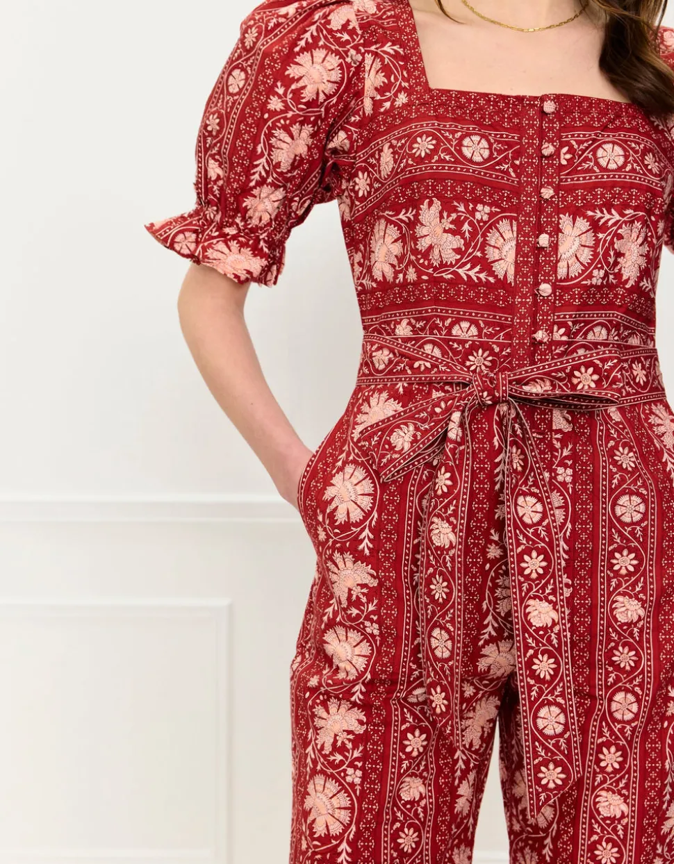 Rust Borders Ottie Jumpsuit