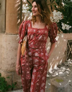 Rust Borders Ottie Jumpsuit