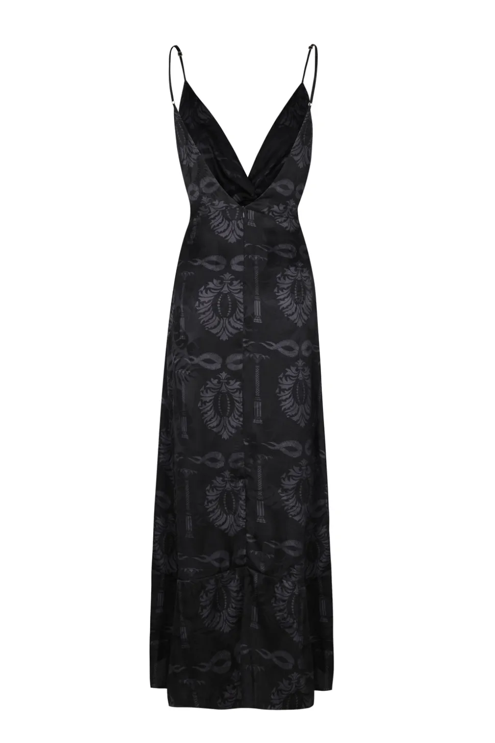 Sabina Silk Jacquard Midi Dress in Black