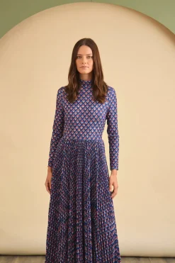 Sabine Dress in Autumn Fleur Navy