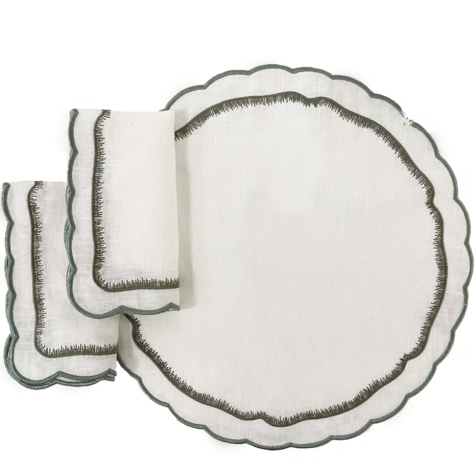 Safiya Green Placemat & Napkin, Set of 2
