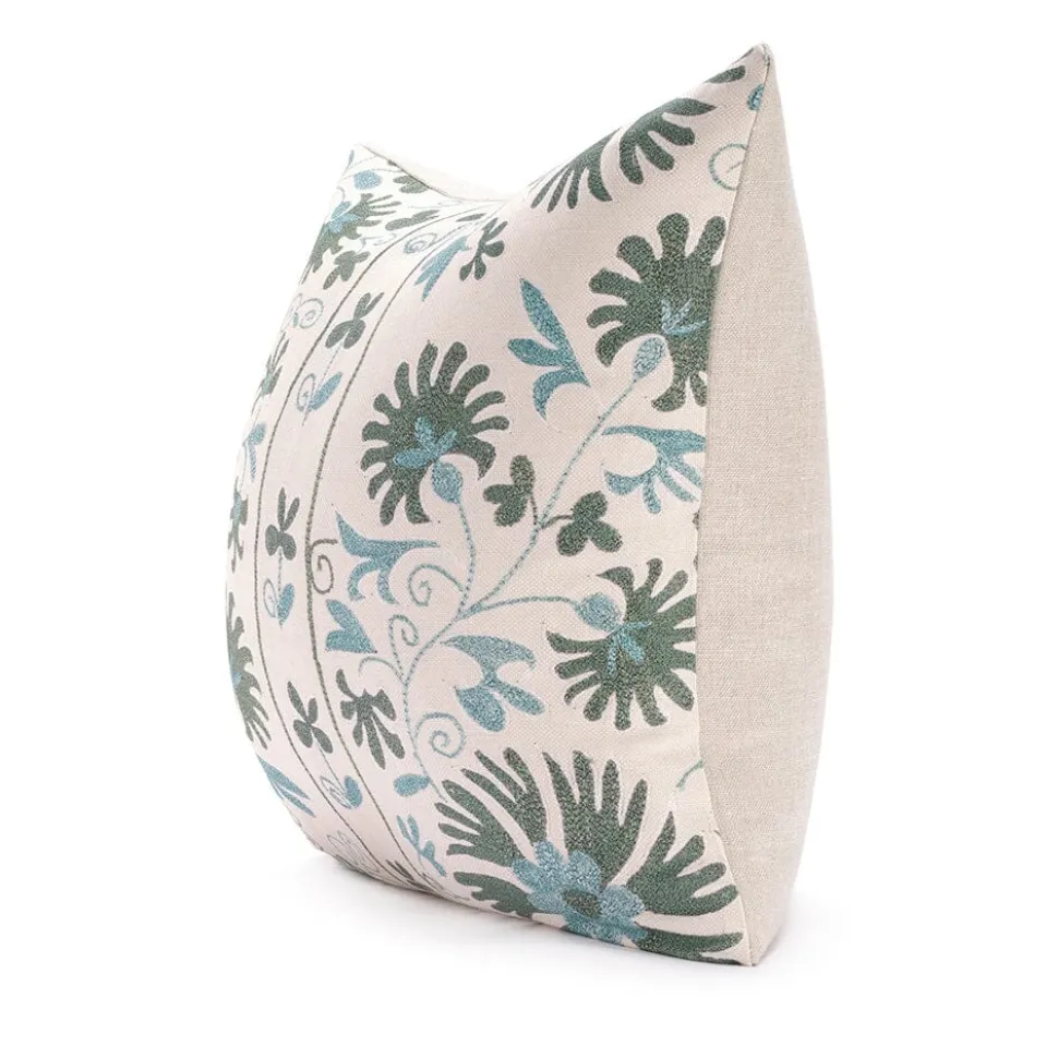Sage Ribbon Suzani Pillow