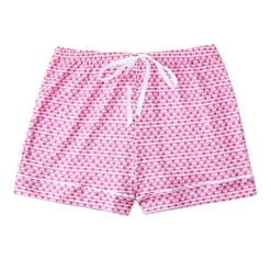 Sailor Hearts Women's Button Front Short Pajama Set in Posie Pink