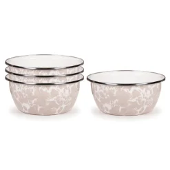 Salad Bowls in Taupe Swirl, Set of 4