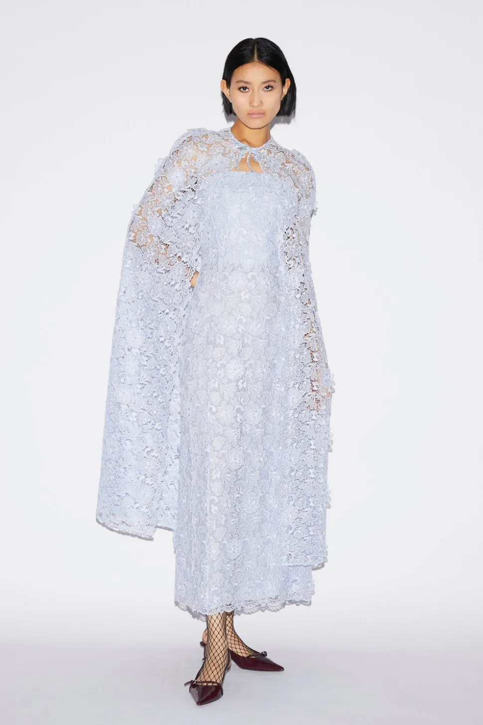 Samantha Cape Dusty Blue Lace