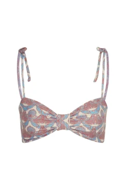 San Miguel Top in Sky Blue Ornaments & Ivory