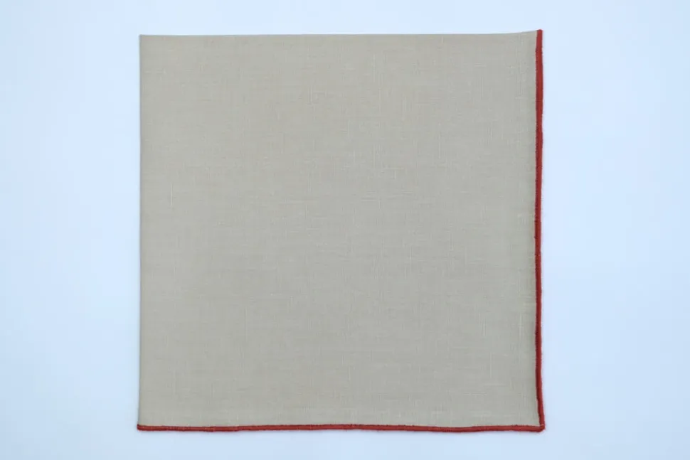 Sand Napkin Orange Small Trim, Set of 4