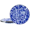 Sandwich Plates in Cobalt Swirl, Set of 4