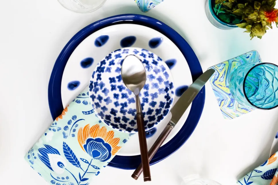 Santorini Dot Salad Plate
