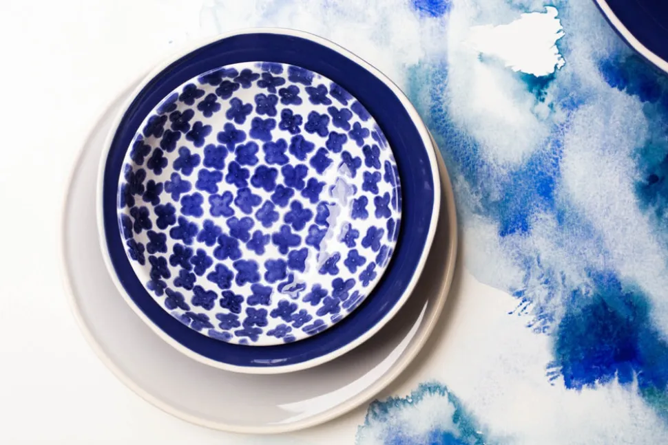 Santorini Flower Salad Plate