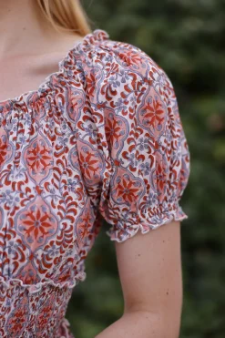Santorini Maxi Dress in Pink Tile