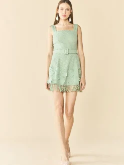 Sarah Bird Mini Dress in Minty Green