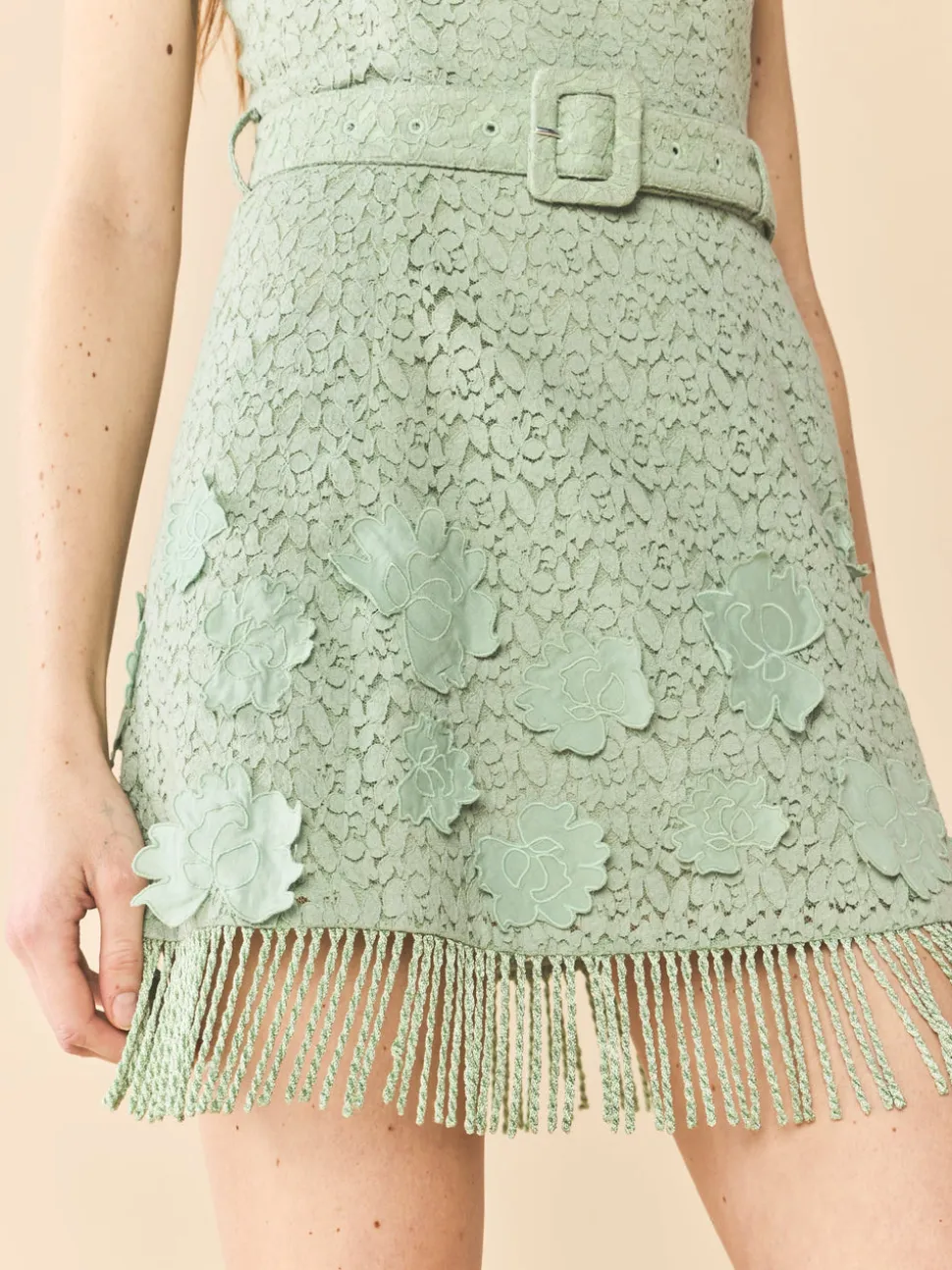 Sarah Bird Mini Dress in Minty Green