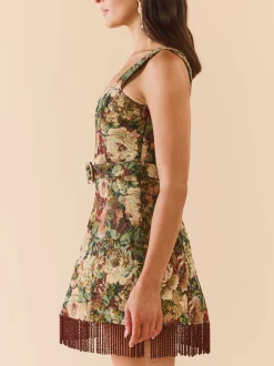 Sarah Bird Mini Dress in Flora Floral Jacquard
