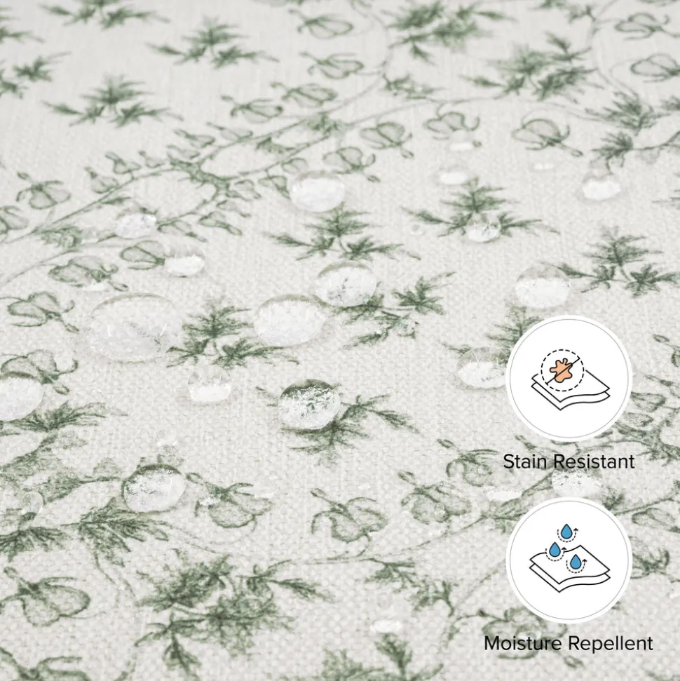 Sarah Flint x Namesake Crawford Gliding Ottoman in Eco-Performance Fabric | Water Repellent & Stain Resistant in Green Lattice Performance Eco-Weave