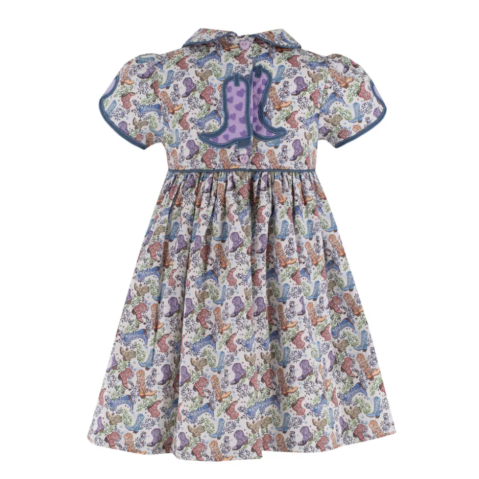 Sarita Girl Dress in Boots Print