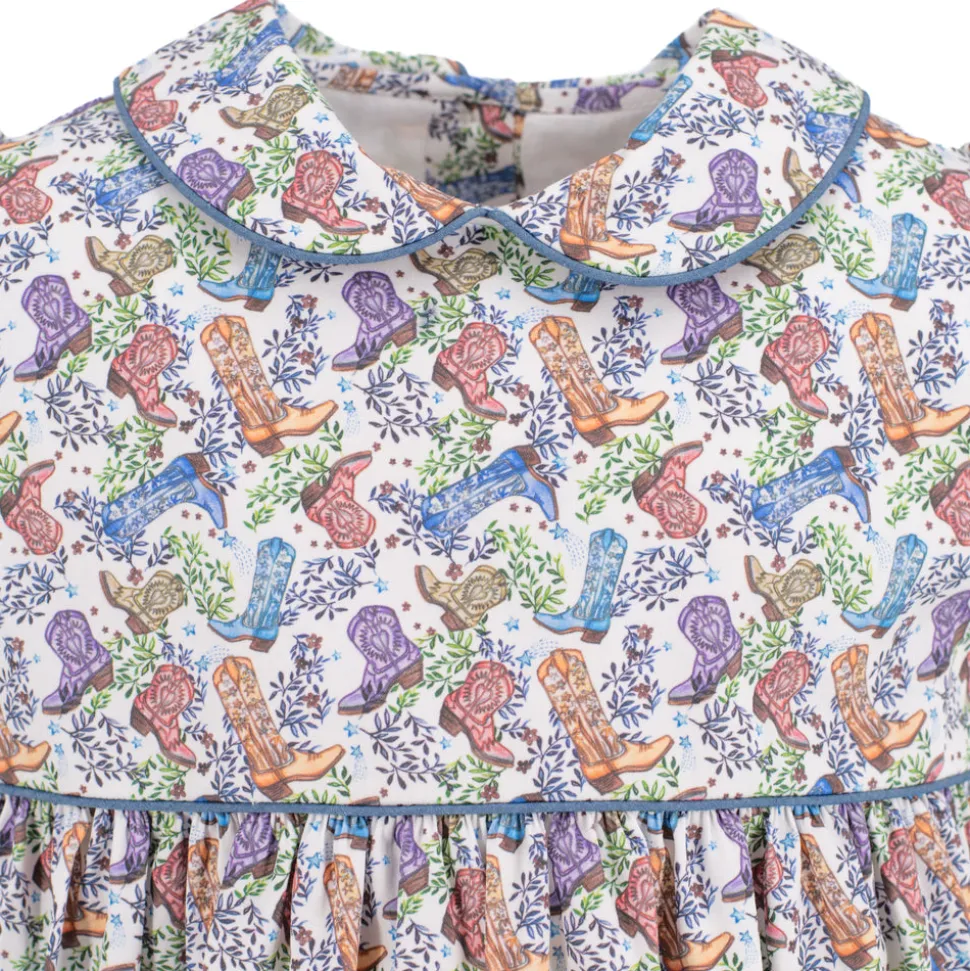 Sarita Girl Dress in Boots Print