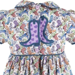 Sarita Girl Dress in Boots Print