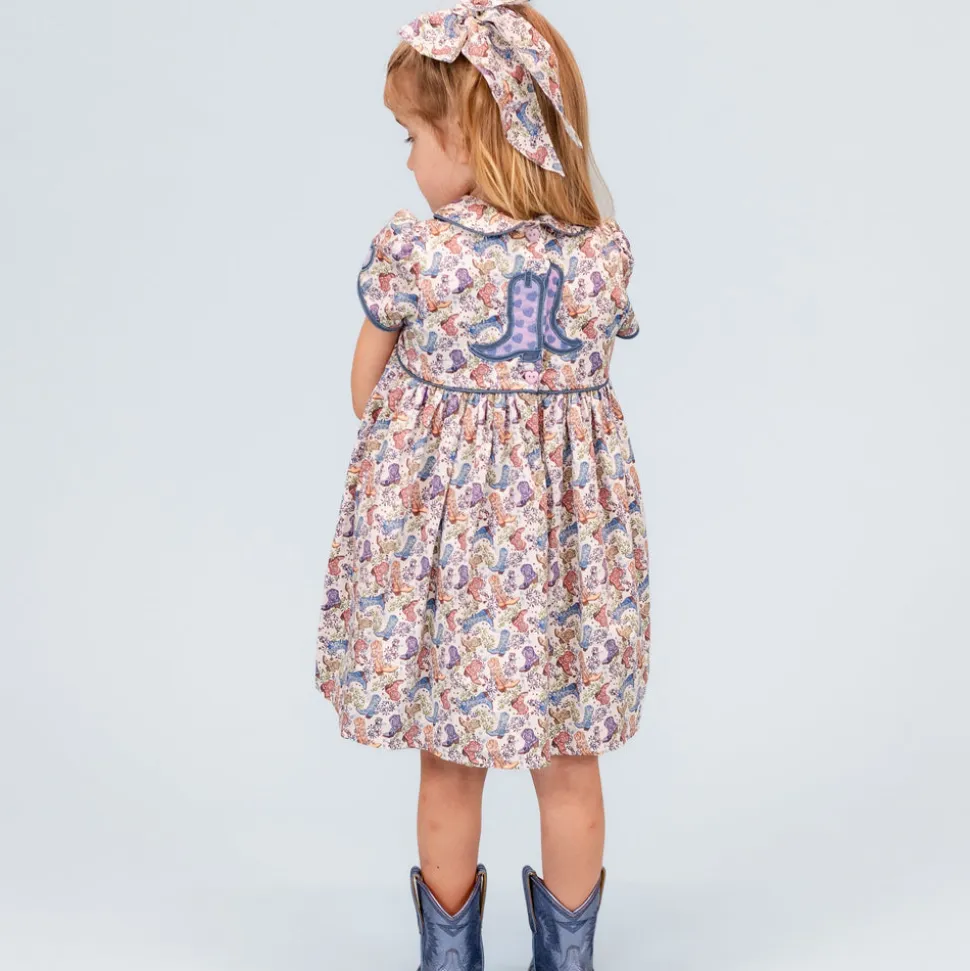 Sarita Girl Dress in Boots Print