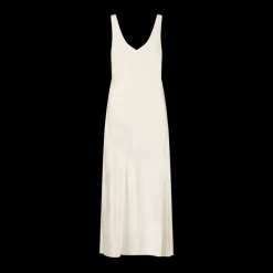Satin Bias Slipdress with Cowl Back in Ivory